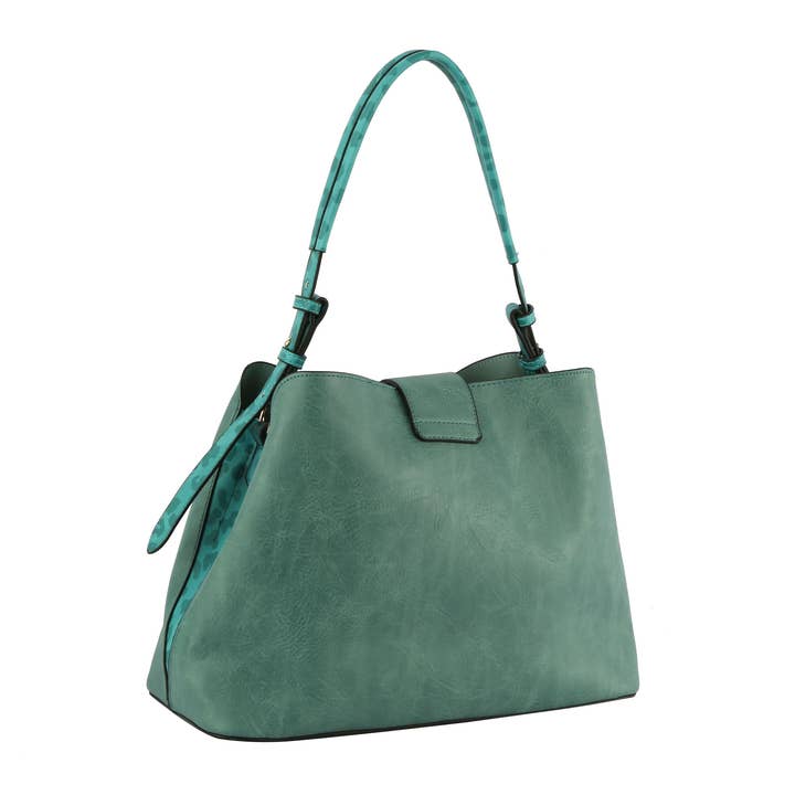 Handbag Factory Corp - Wholesale Satchel - Women's - Soft Leather Satchel Top Handle Shoulder Bag - Interior Zip