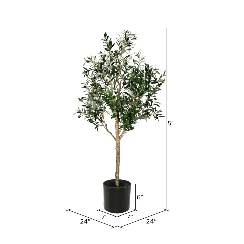 Vickerman 5' Green Potted Olive Tree for wholesale on Faire1
