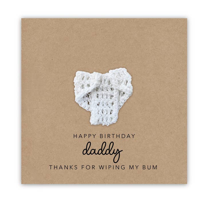 Lustige Geburtstagskarte, Dad Thanks For Wiping My Bum, Funny Bird für den Großhandel von Fifi's Handcrafted