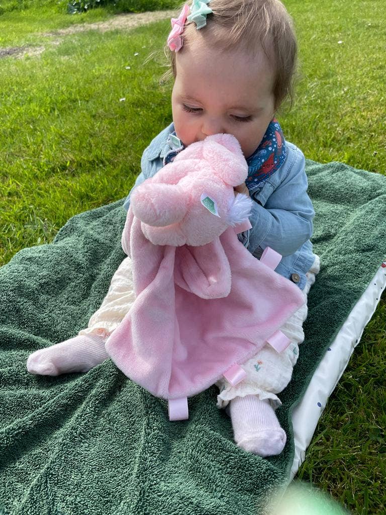 Ziggle Baby - Wholesale Security/Cuddle Blanket - Baby - Pink Bunny Plush Comforter Blanket1