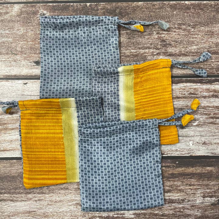 House of Kraft - Wholesale Gift Bag Set/Pack - Gift Pouches | Upcycled Silk Pouch | Pack Silk Gift Pouch59