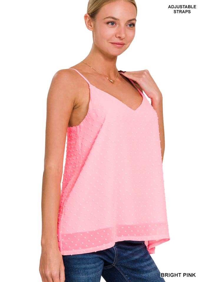 BLACK ",, Baby Swiss dots cami w/ adjustable straps for wholesale on Faire6