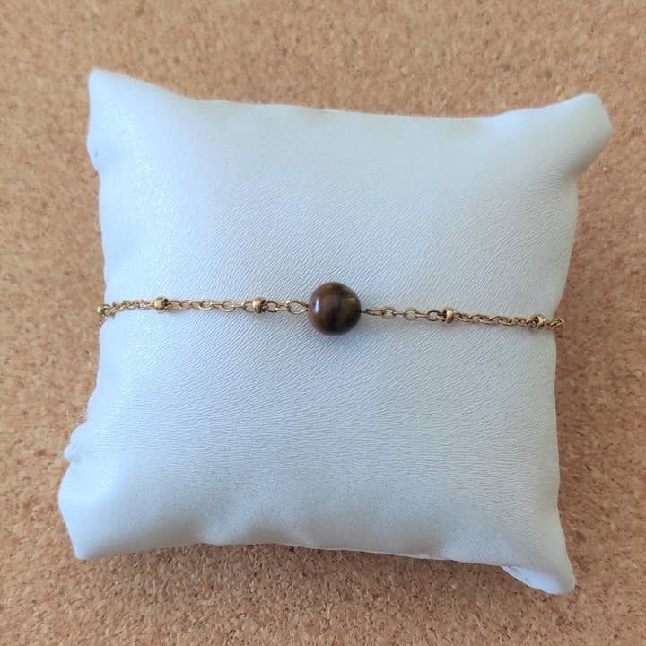 unique tiger eye pearl bracelet stainless steel chain for wholesale by Tendances perles