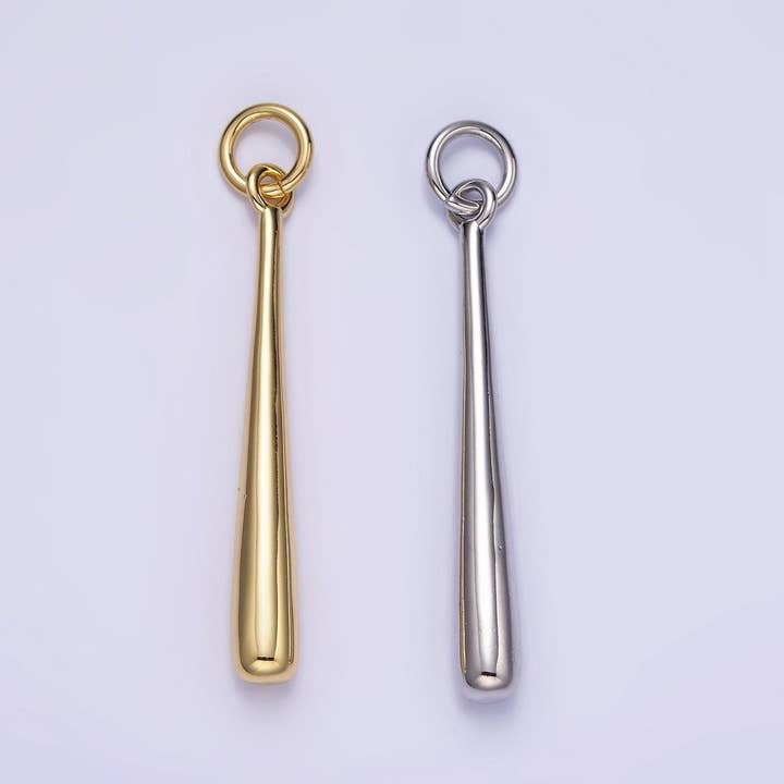 Dainty Slim Long Baseball Stick Charm 14K Gold Filled Charm Pendant | W507 for wholesale by Aim Eternal