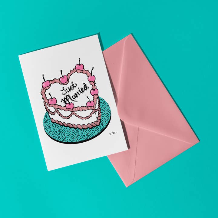 Carte de vœux A6 Just Married pour la vente par Don Design