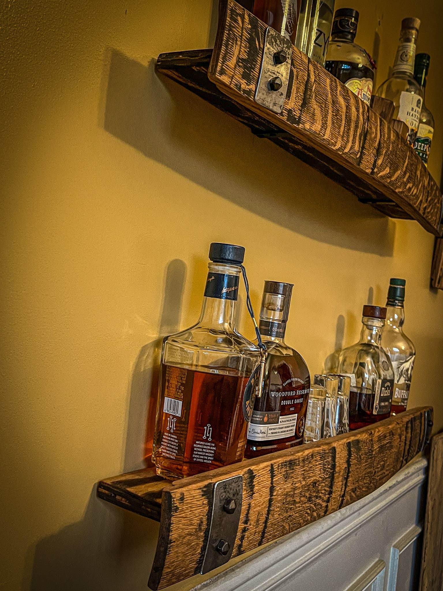 Whiskey, Wine & Design - Wholesale Wall Mounted Shelf - FLOATING LIQUOR SHELF from Whiskey Barrel4