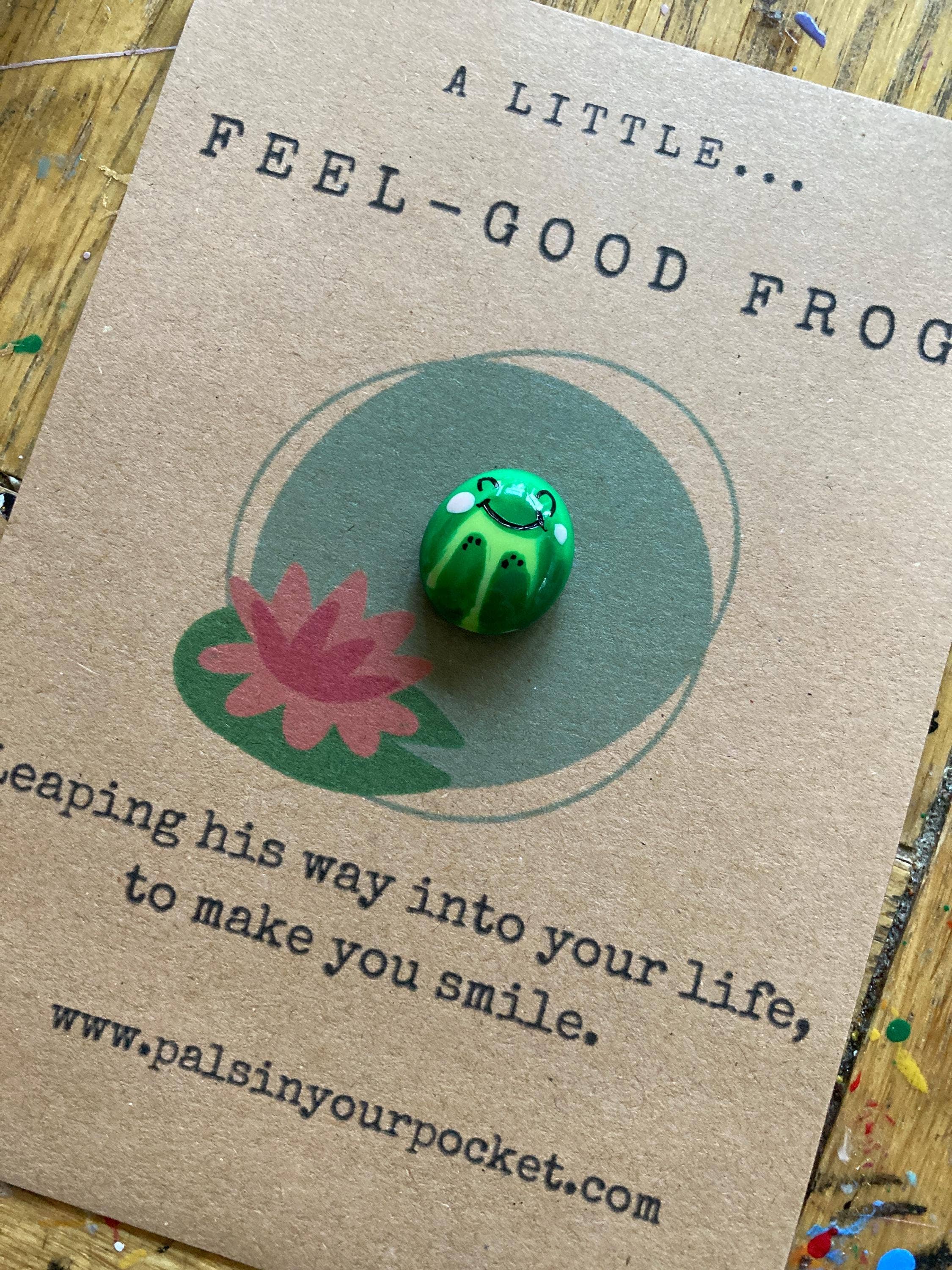 Pals in your Pocket - Wholesale Keepsake Coin/Token - Worry Pet Rock For Stress & Anxiety Relief - Frog1
