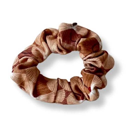 Scrunchie Original "Taupe Garden" - Bamboo cotton voor wholesale door Hairjewelz by Elle