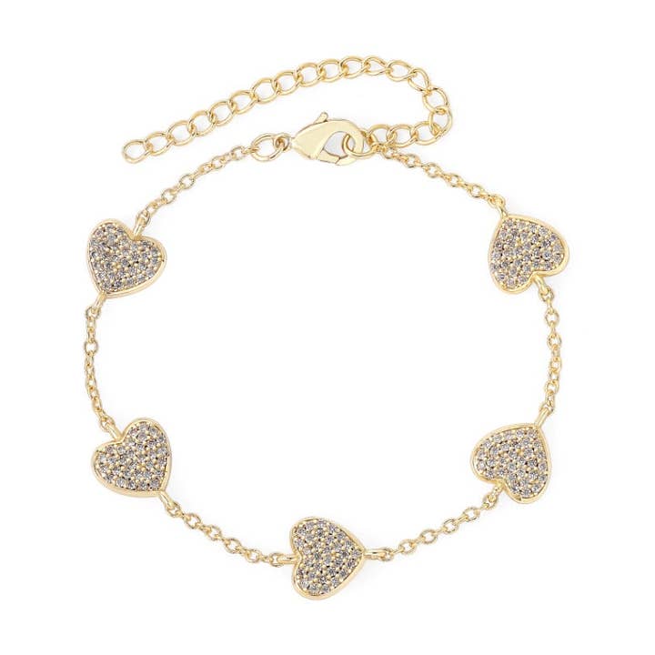 Guld Sparkle Heart Armband för wholesale av The Tiny Gem