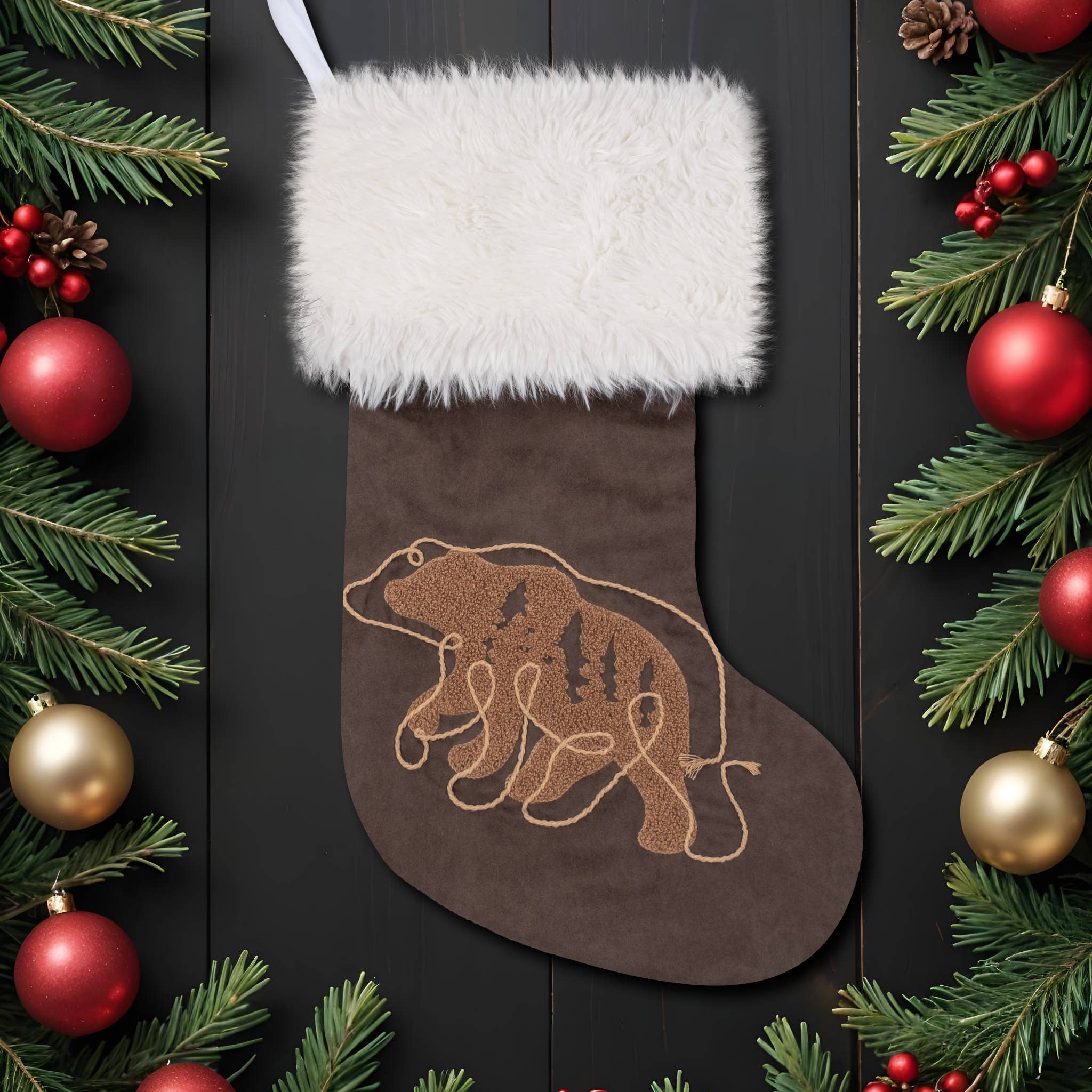 GEXWORLDWIDE - Vente Collants festifs - Bas de Noël matelassés classiques Heritage Suede5