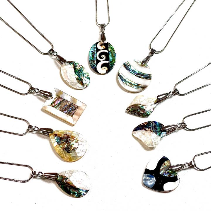 Abalone Shell hanger ketting assortiment #1 voor wholesale door Devi Creations