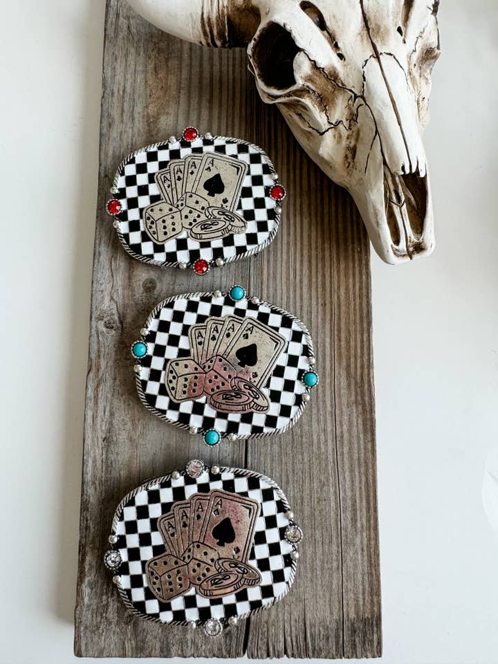 Boucle de ceinture occidentale à motif à carreaux pour la vente par Boho Ranch Shop