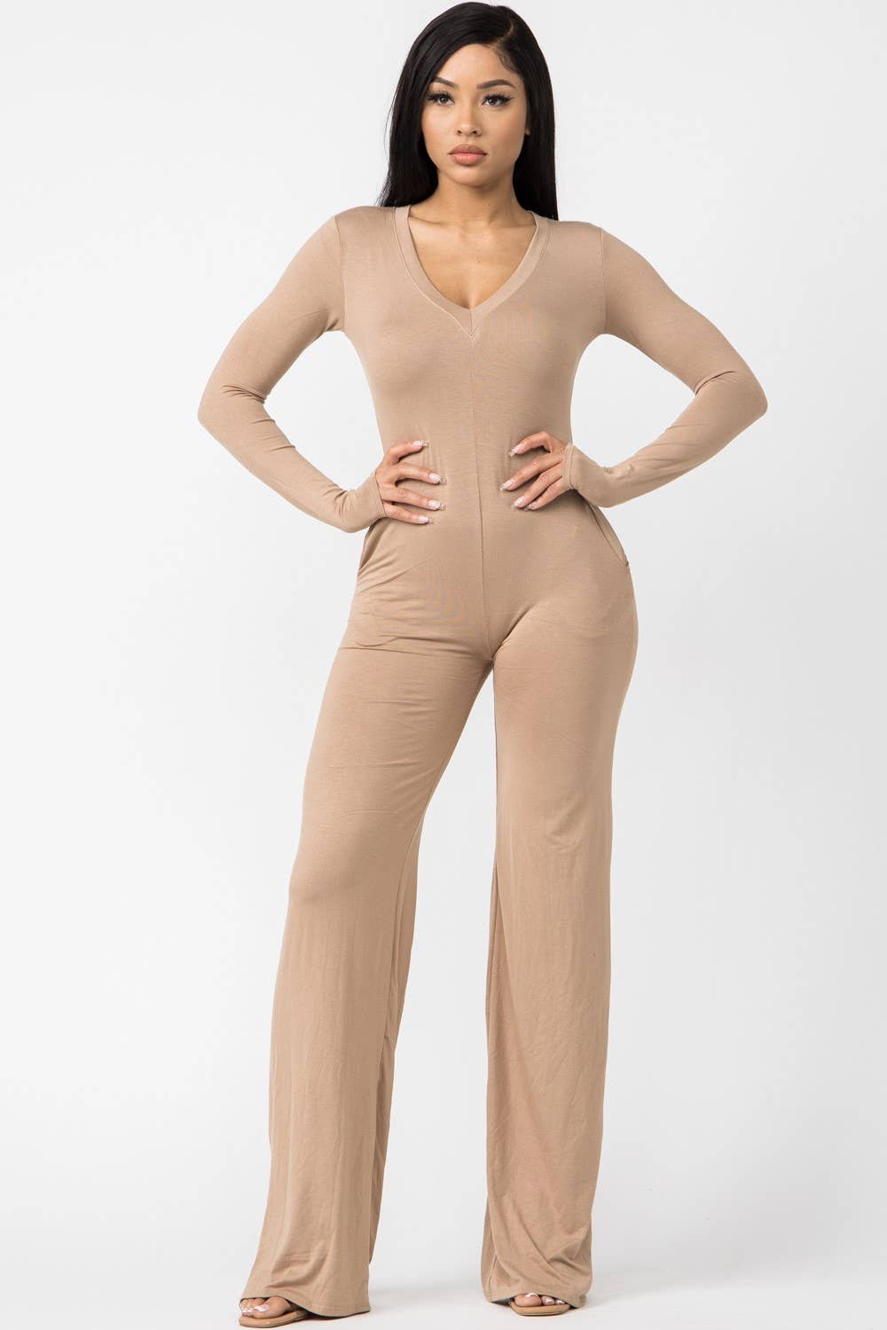 Boswell - Wholesale Jumpsuit - Women's - Bellbottom Jumpsuit With Side Pockets13