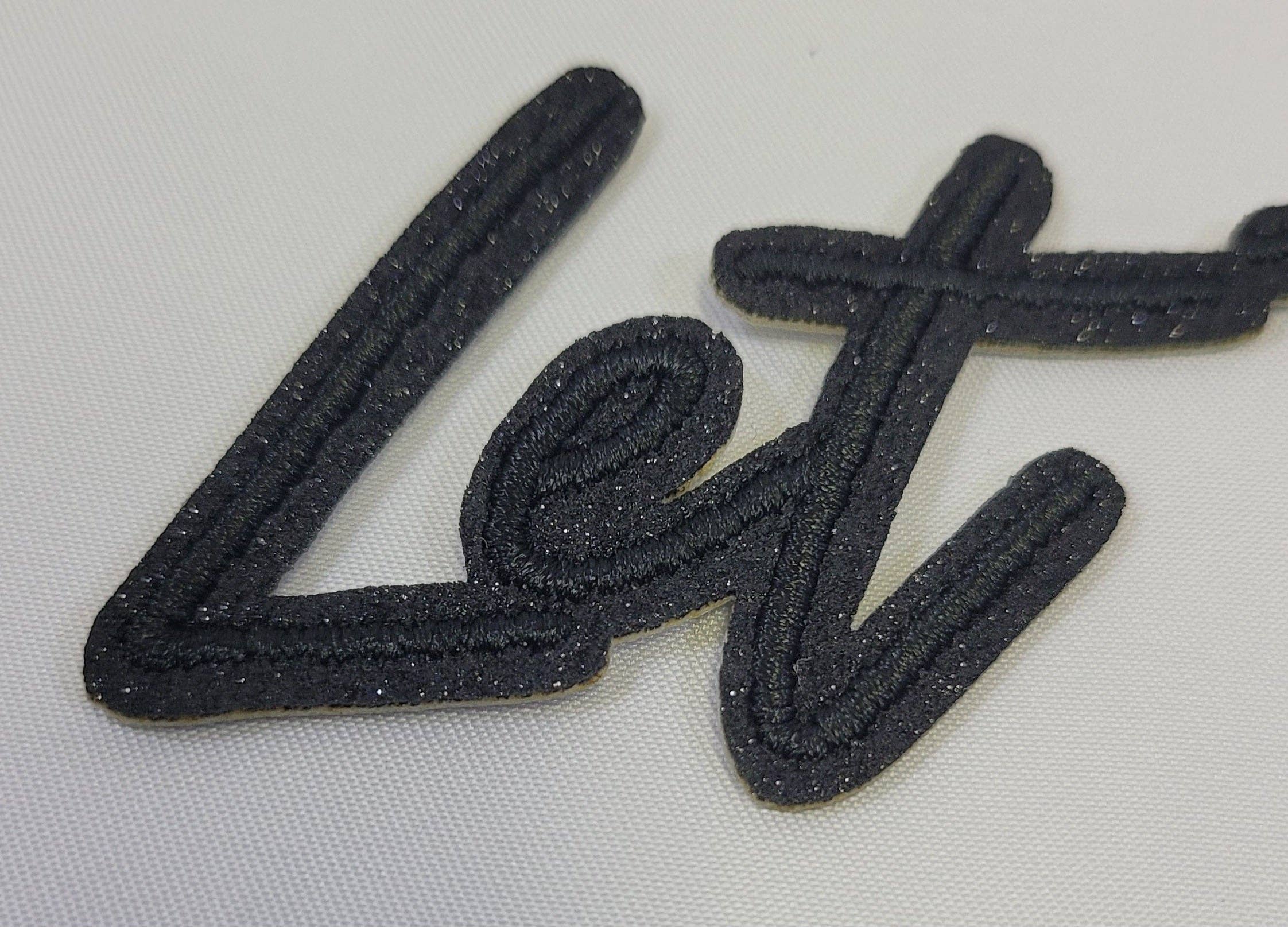 Texas Transfers - Wholesale Patch - Black Glitter Let Them Iron-On Patch1