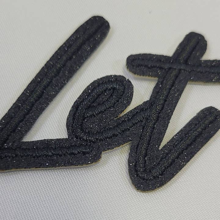 Texas Transfers - Wholesale Patch - Black Glitter Let Them Iron-On Patch1