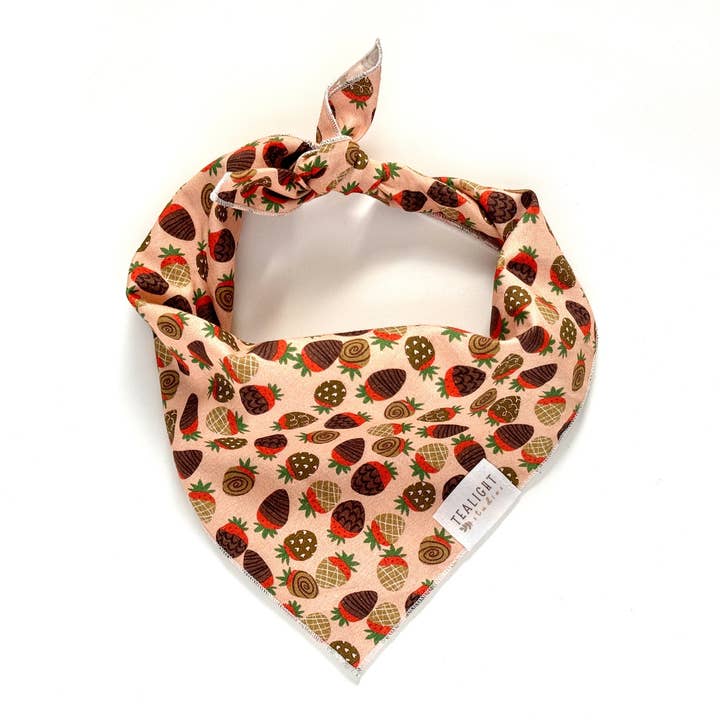 Chocolate Covered Strawberries Bandana for wholesale by Tealight Studios