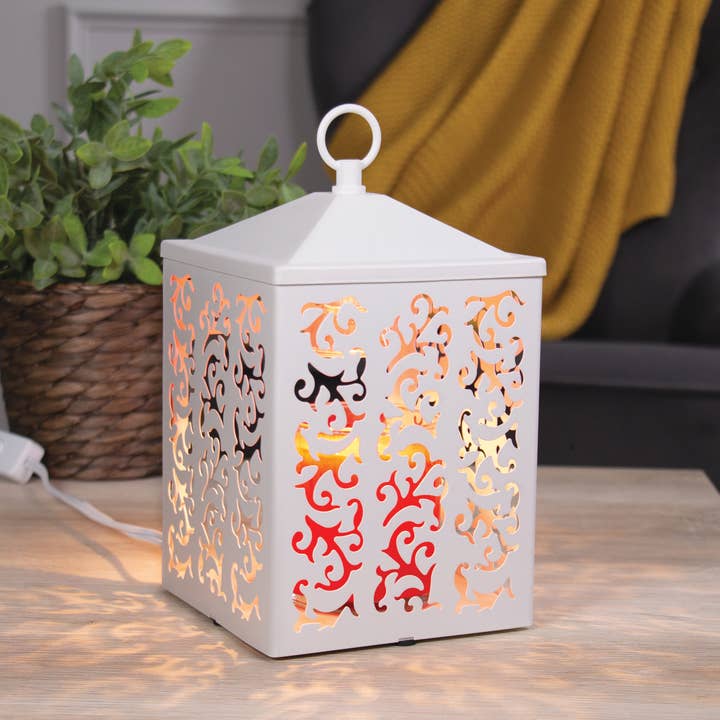 Candle Warmers Etc. Duftlampen & Kerzen - Wholesale Wax Warmer - CANDLE WARMERS® COTTAGE Metal Lantern for Scented Candles White1
