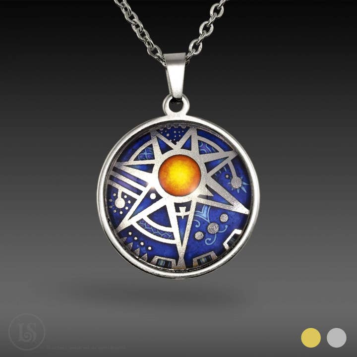 Celestial Star Fire Midnight, 28 mm hanger voor wholesale door Liz Sabol Jewelry Art