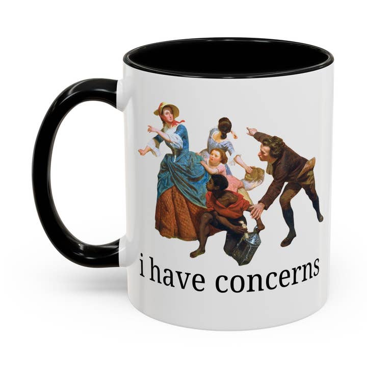 Ich habe Bedenken Kunstgeschichte Kaffeetasse: Mrs. Schuyler verbrennt ihre Weizenfelder für den Großhandel von Opal and June