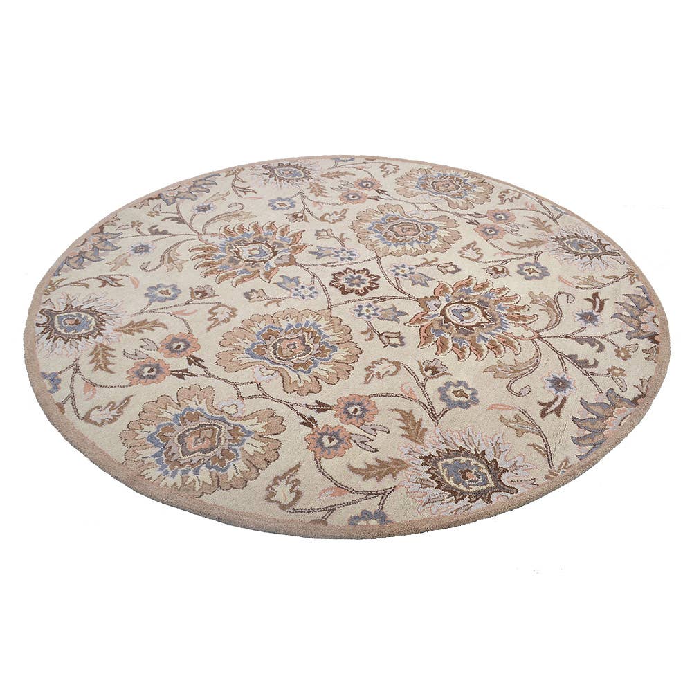 Hand Tufted Wool Area Rug Cream K00714 for wholesale on Faire2