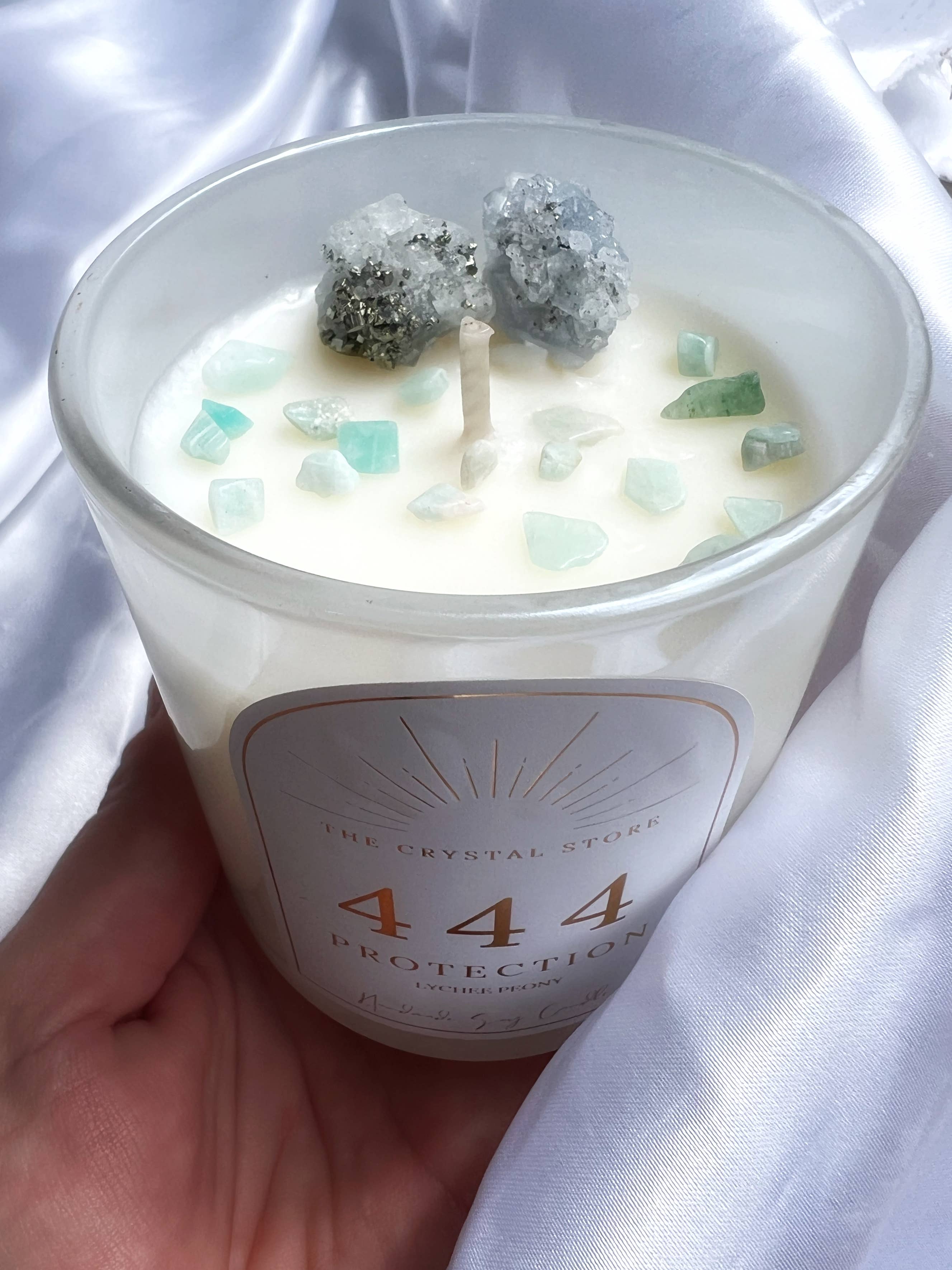 The Crystal Store - Wholesale Jar/Filled Candle - Manifest Angel Number Crystal Candles3