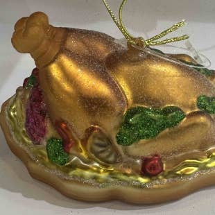 GLASS HANGING CHRISTMAS TURKEY for wholesale by Heaven Sends