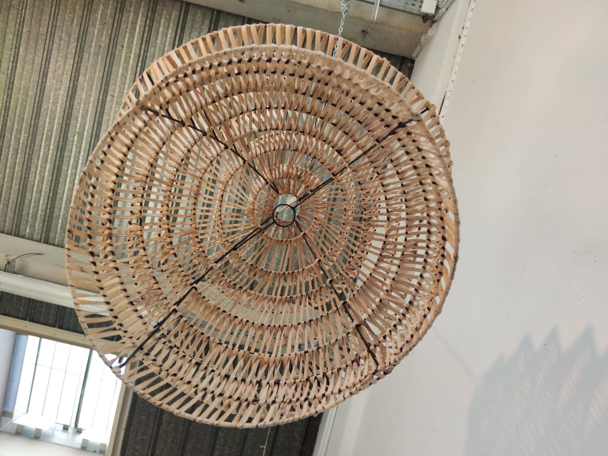 Office Objets - Wholesale Chandelier/Hanging Light - Woven rattan pendant in natural accordion shape5