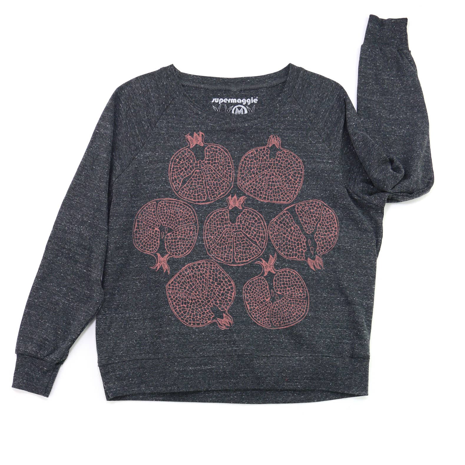Supermaggie @ Faire - Wholesale Graphic Sweatshirt - Women's - Pomegranates Pia Tri Blend Pullover0
