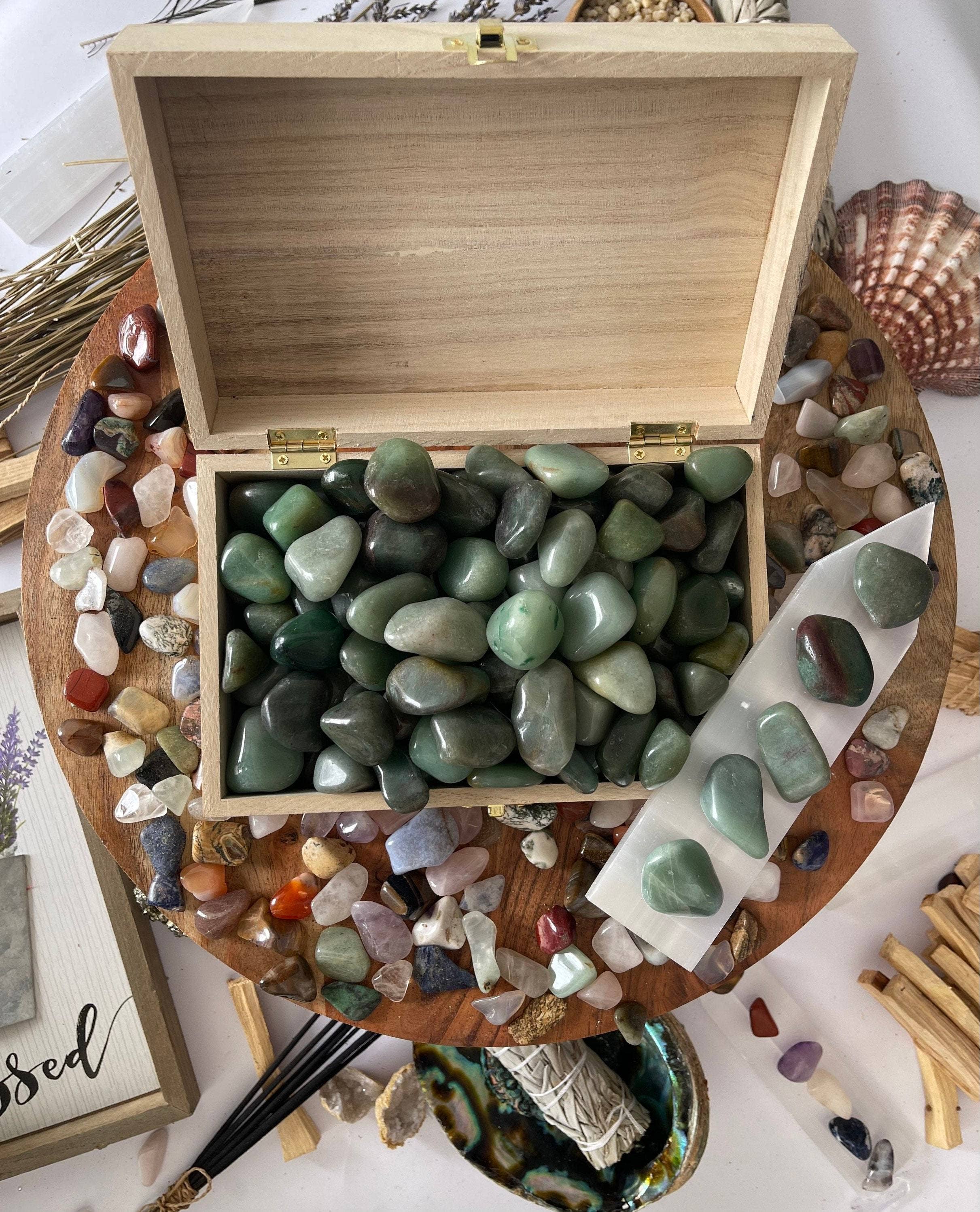 CaNatureLover - Wholesale Spiritual Stone/Crystal - Tumbled Green Aventurine Crystal Healing Tumbled Stone , 1-1.5 inch Bulk Large Natural Tumbled Polished Brazilian Gemstone Healing Crystals1