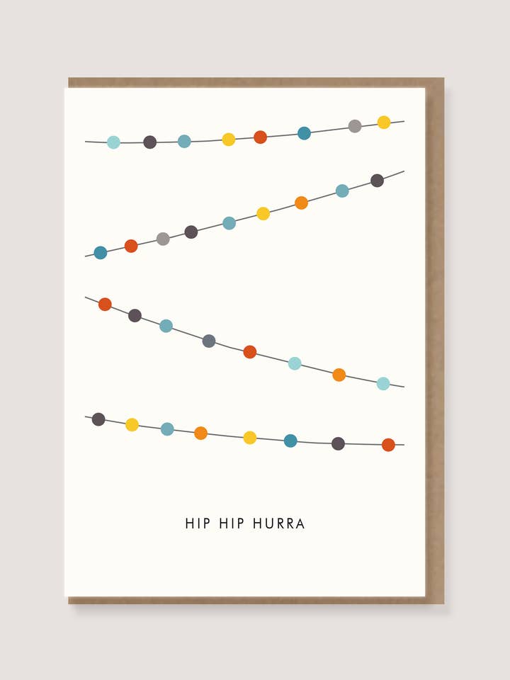 Greeting card with envelope - “Garland - Hip Hip Hooray” for wholesale by LØTTEBOM