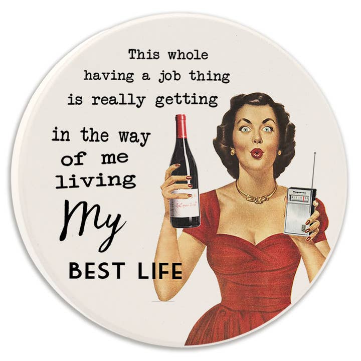 Car Coaster This Having a Job Thing for wholesale by Tipsy Coasters & Gifts