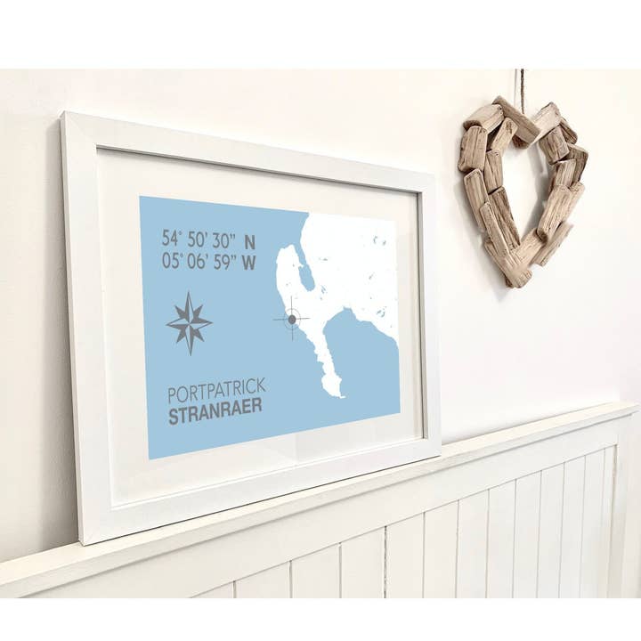 Kustkaart van Portpatrick Afdrukken voor wholesale door SeaKisses