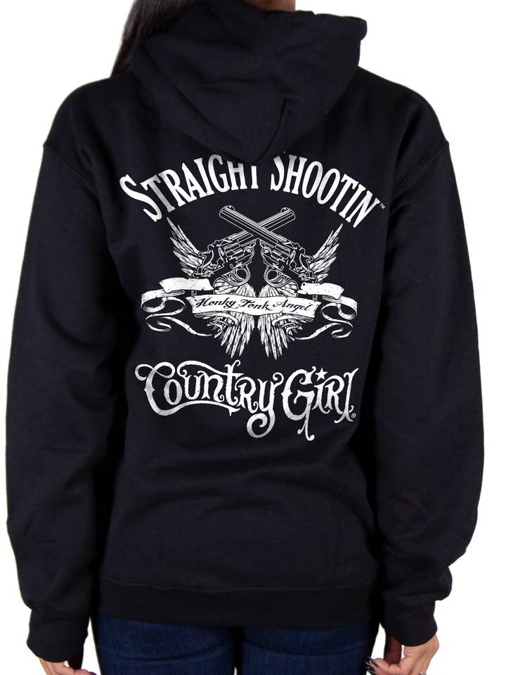 Felpa con cappuccio da donna Country Girl® Straight Shootin' per la vendita all'ingrosso da parte di Country Girl Store