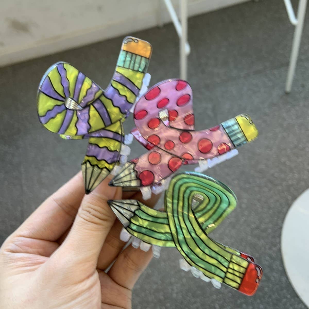 ACCITY - Wholesale Hair Clip - Women's - Acrylic Pencil Hair Claw,Candy Color Cartoon Clip_CWASC15864