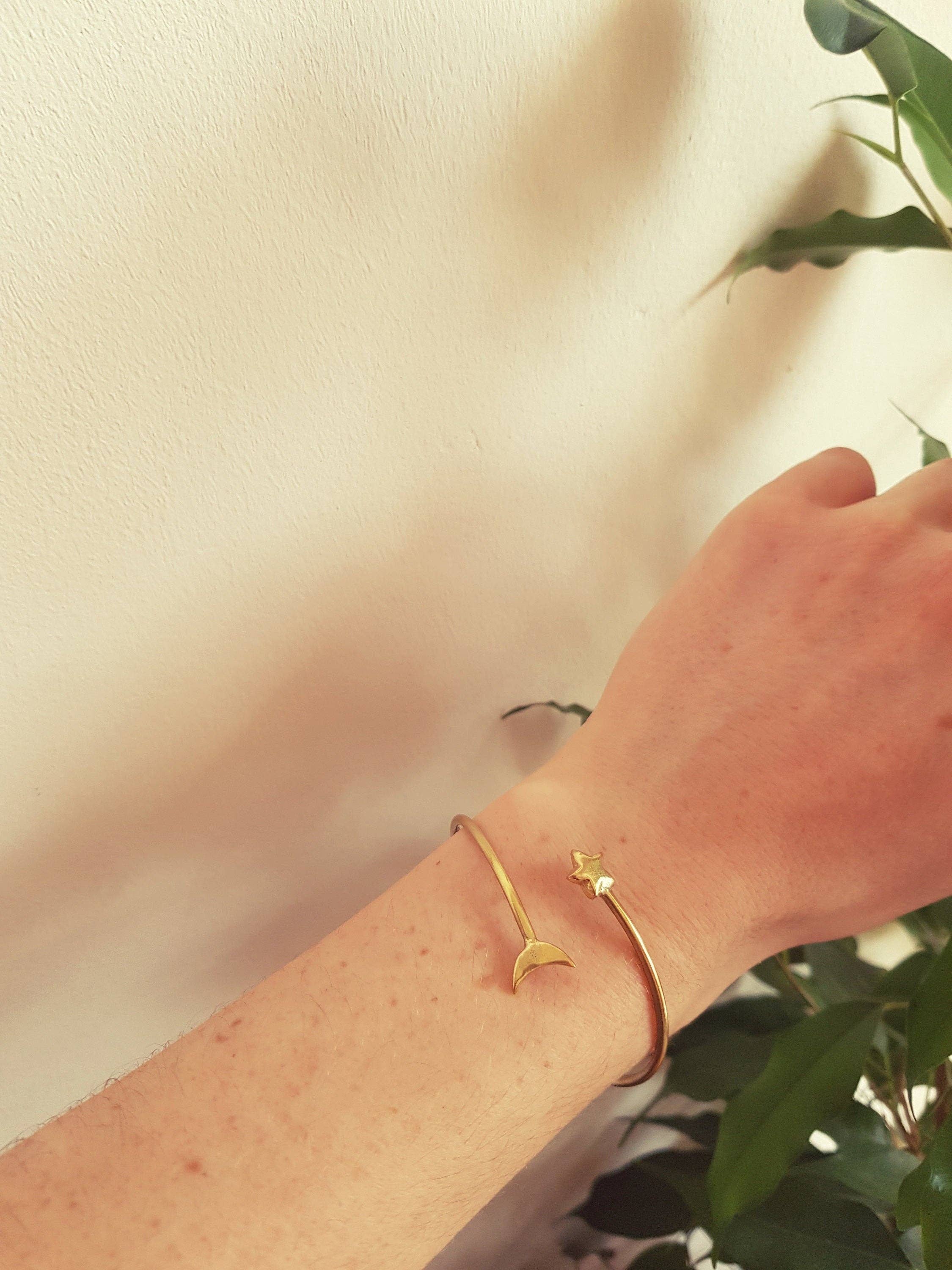 Kaali Boutique - Wholesale Cuff Bracelet - Star & Sun Bracelet / Bangle / Brass / Galaxy / Ethnic / Rustic / Bohemian / Hippie / Gypsy / Psy / Chic / Jewellery / Body / Adjustable3