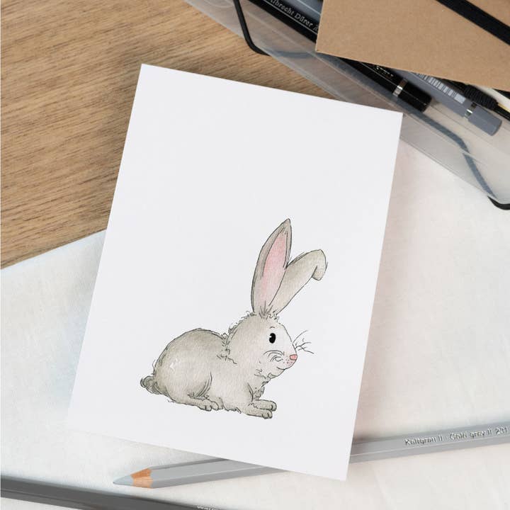 Carte de Pâques - Lapin de Pâques aquarelle | Lapin | Carte de vœux printemps pour la vente par Funkenbunt