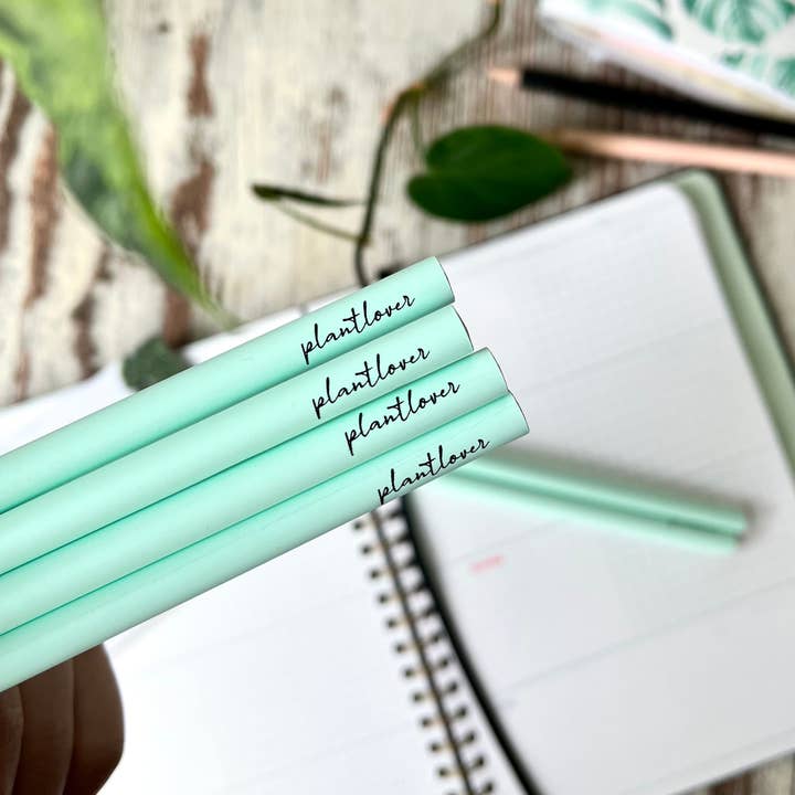 plantyintroverts - Wholesale Pencil - pencil with engraving 'plantlover', mint pencil