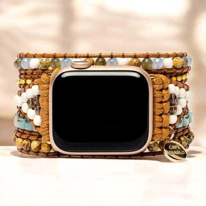 Blue Earth Jasper Apple Watch Strap for wholesale by Cape Diablo