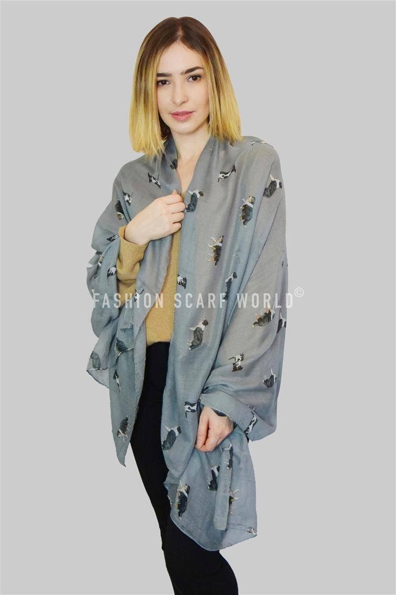 Fashion Scarf World - Wholesale Scarf - Women's - Border Collie Sheep Dog Print Scarf13