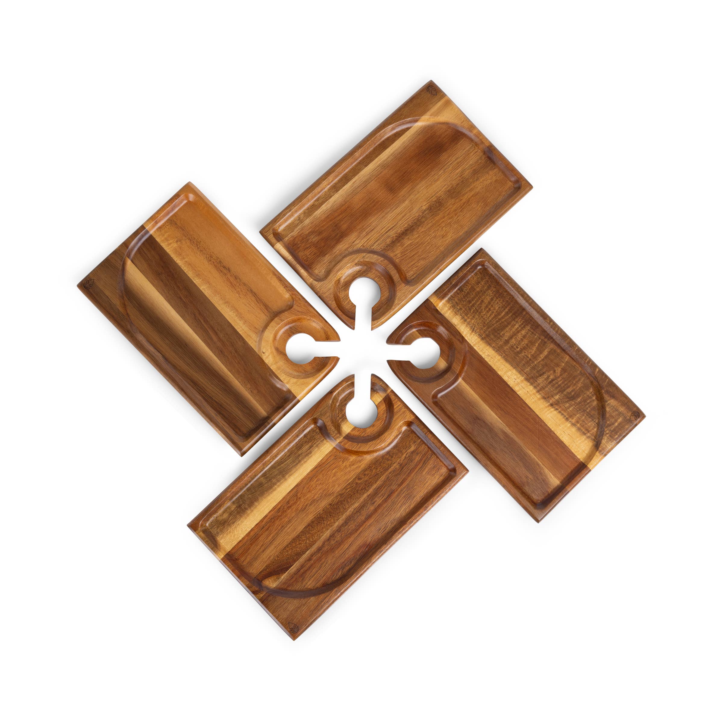 Picnic Time Family of Brands - Vente Plateaux de service - Assiettes à Apéritif Rectangulaires en Bois d'Acacia1