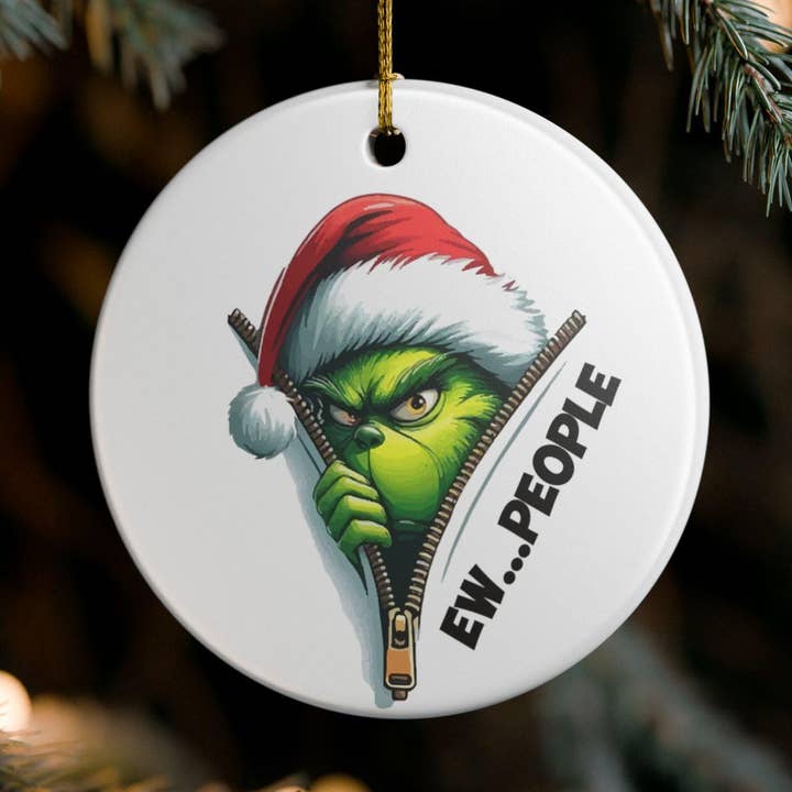 Funny Grinch Ew People Ornament, Funny Christmas Ornament for wholesale by TMLECOM LTD
