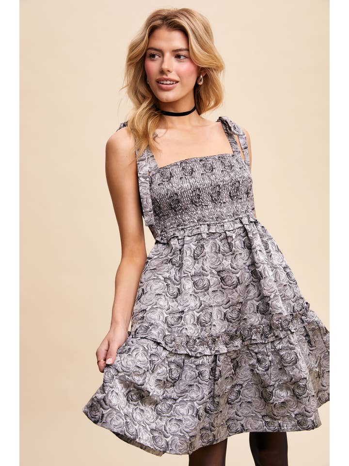 Listicle - Vente Robe – femme - Robe Mini à Bretelles Nouées et Smockée13