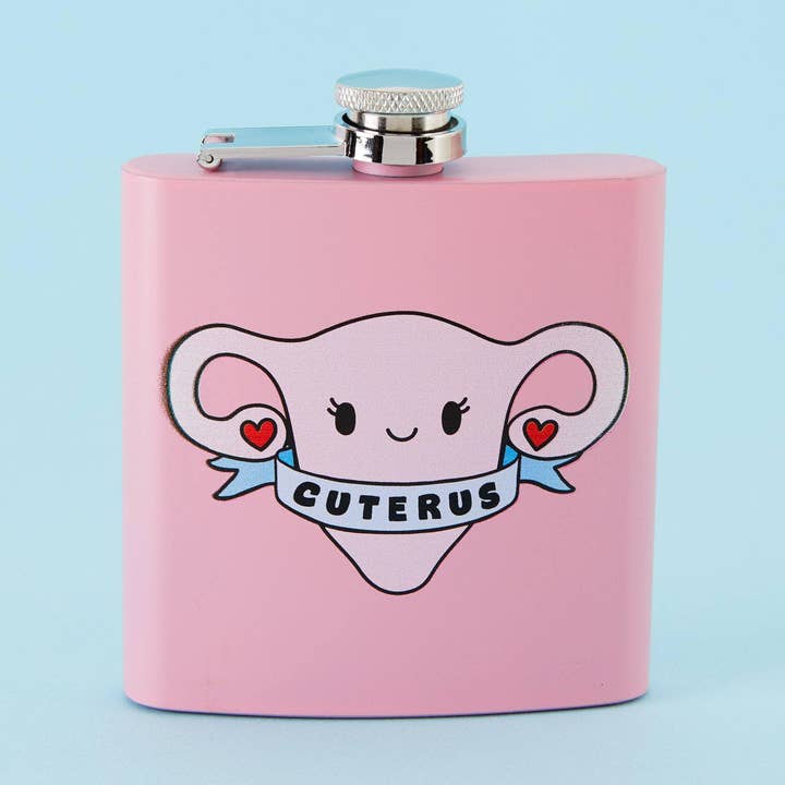 Cuterus Hip Flask - Light Pink for wholesale by Punky Pins