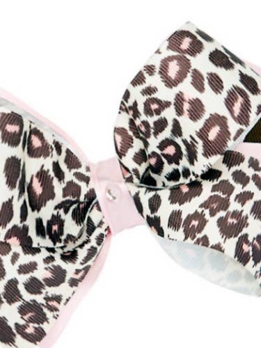 Boutique Pink Leopard Hair Bow for wholesale by Carolina Kids