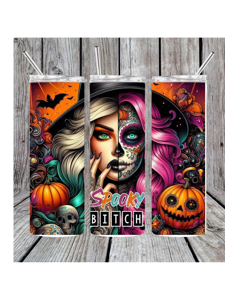 Spooky b@$th tumbler for wholesale by Eclectic Wallflower Boutique