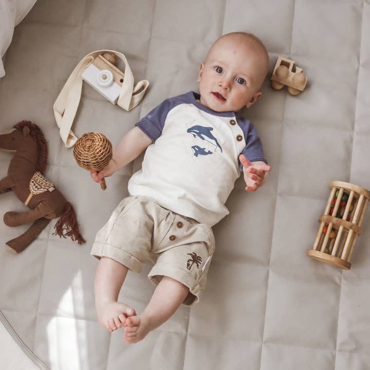 Natural Orca Print Raglan Tee for wholesale on Faire