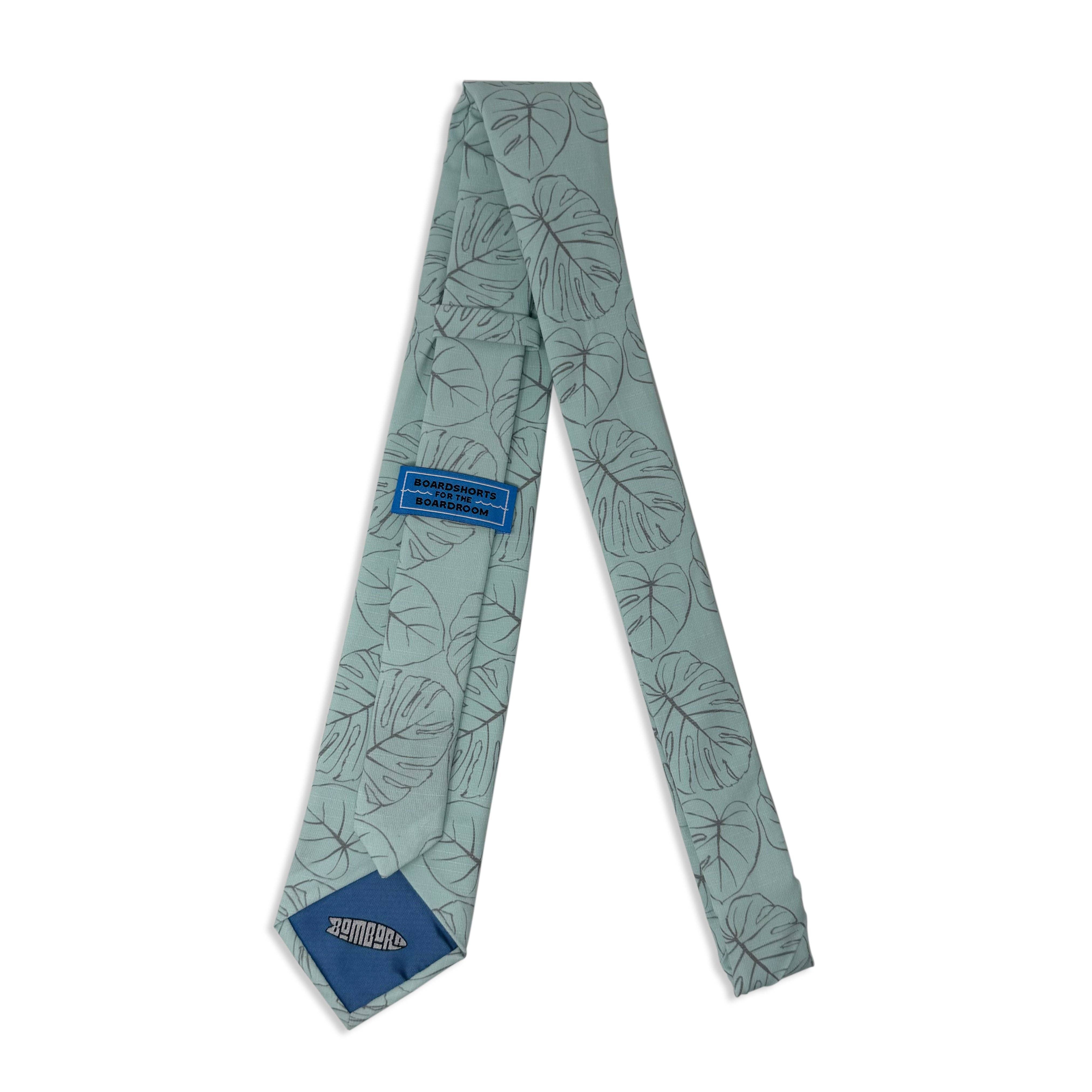 Bombora Ties - Wholesale Necktie - Men's - Monstera Sketch (seafoam)2