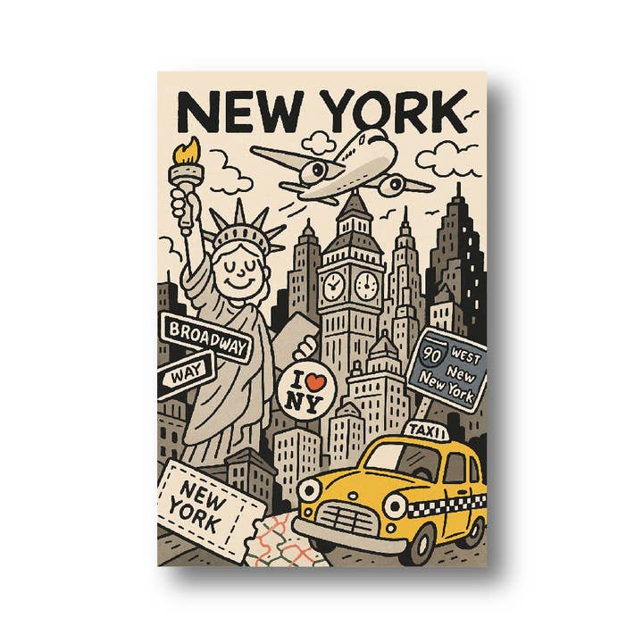 BigZoo Store - Wholesale Postcard - New York City 4" X 6" Postcard - I love NY