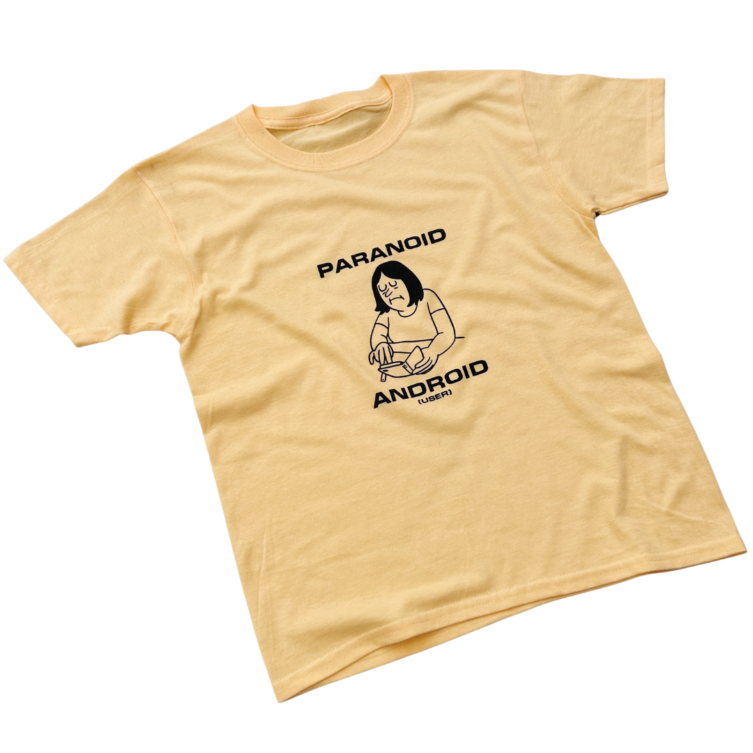 ZZZEBRAAA LIMITED – wholesale Screen printed t-shirt – Women′s – Paranoid Android (User) - Cropped Fit Baby Tee - Yellow Haze4
