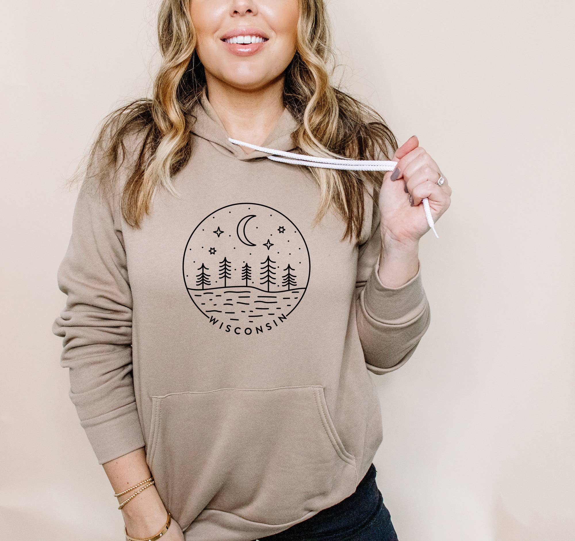 Autumn Rose Co. - Wholesale Graphic Sweatshirt - Women's - Wisconsin Night Sweatshirt, Women's Hooded Sweatshirt4